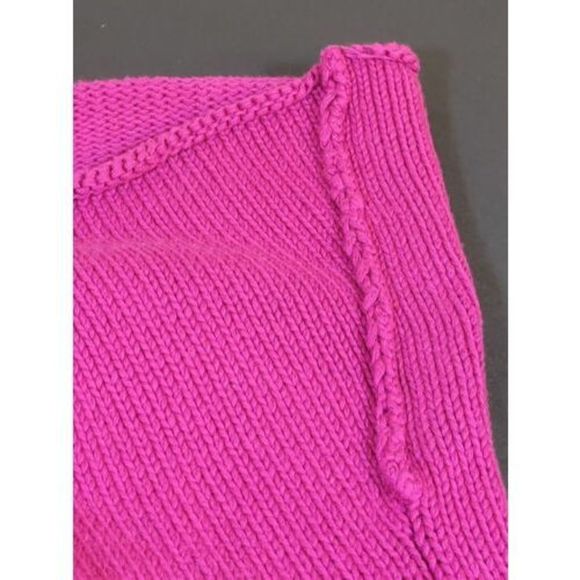 Pierre Cardin Women's Sleeveless Turtleneck Magenta Cotton Knit Sweater Size L - Picture 6 of 9